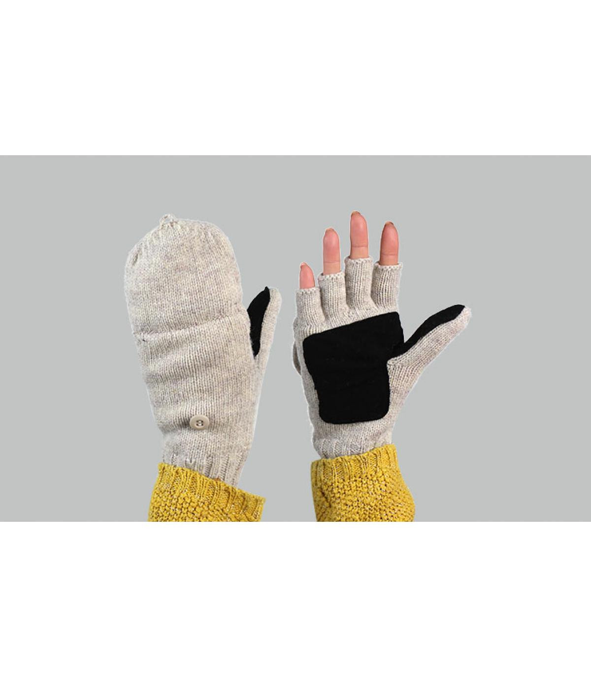 women mitten gloves grey Silje Bumgloves oyster